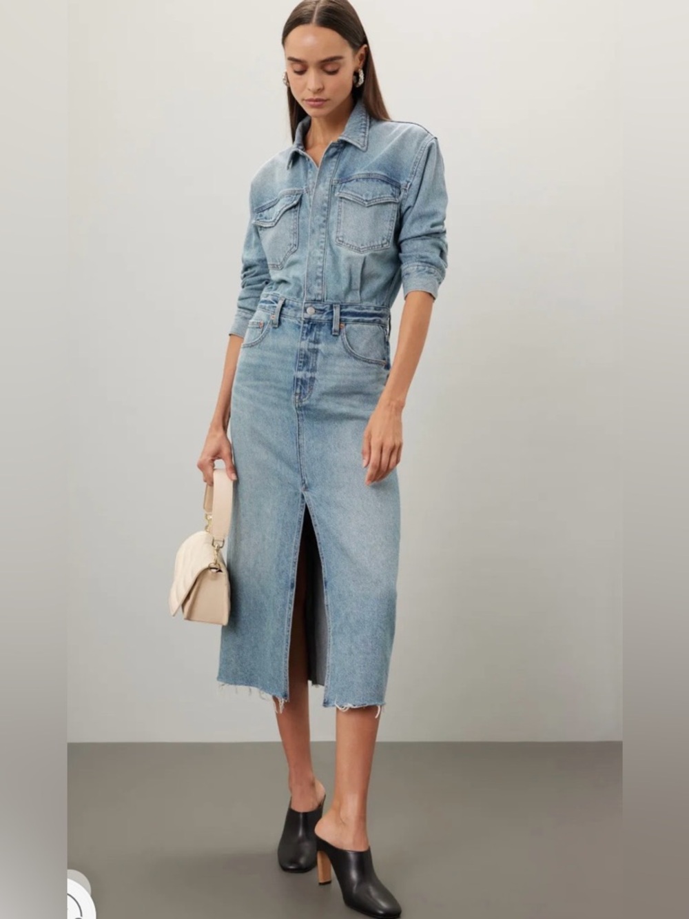 pistola Amira Midi dress with Front Slit